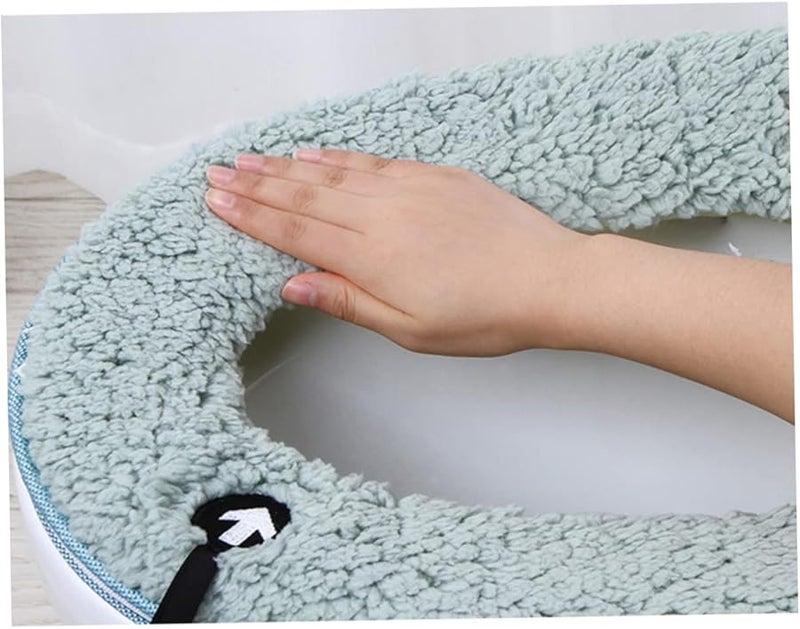 غطاء مقعد مرحاض عالمي ناعم ودافئ وسادة سميكة للشتاء مقعد مرحاض قياسي - Image 5